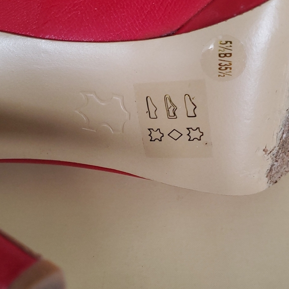 👠 Jessica Simpson 👠 Red Leather shoes - Picture 6 of 7